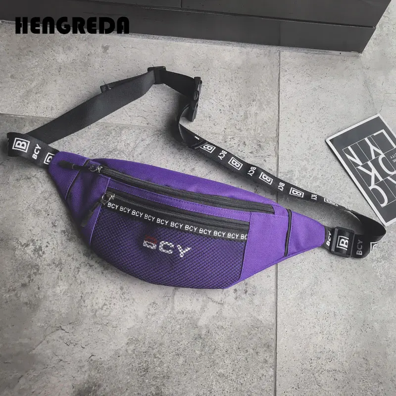 Purple Поясная Сумка в стиле Харадзюку, женская сумка на пояс,, поясная сумка в стиле хип-хоп, модная мужская сумка на лямках, нагрудная сумка для путешествий, на каждый день - Цвет: Purple