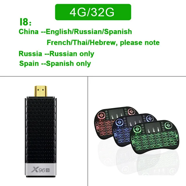 4G32G add I8 X96S Мини Смарт ТВ-палка Amlogic s905Y2 четырехъядерный 64 бит Android 9,0 4K H.265 2,4/5G wifi Bluetooth 4,2 HD медиаплеер ТВ-приставка - Цвет: 4G32G add I8