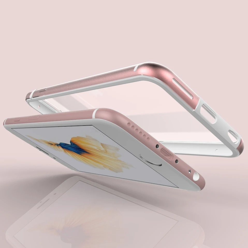 Luxury Transparent PC + Metal Case For Iphone 6S/ 6S Plus Hard Cases Silicone Frame Back Protective Cover Iphone6 4.7 5.5 |