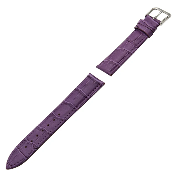 Purple Крокодиловый кожаный ремешок 8/10/12/14/16/17/18/19/20/21/22/23/24/26/28/30/32 мм, ремешок для наручных часов браслет на запястье со стальным ремешком - Цвет ремешка: Purple