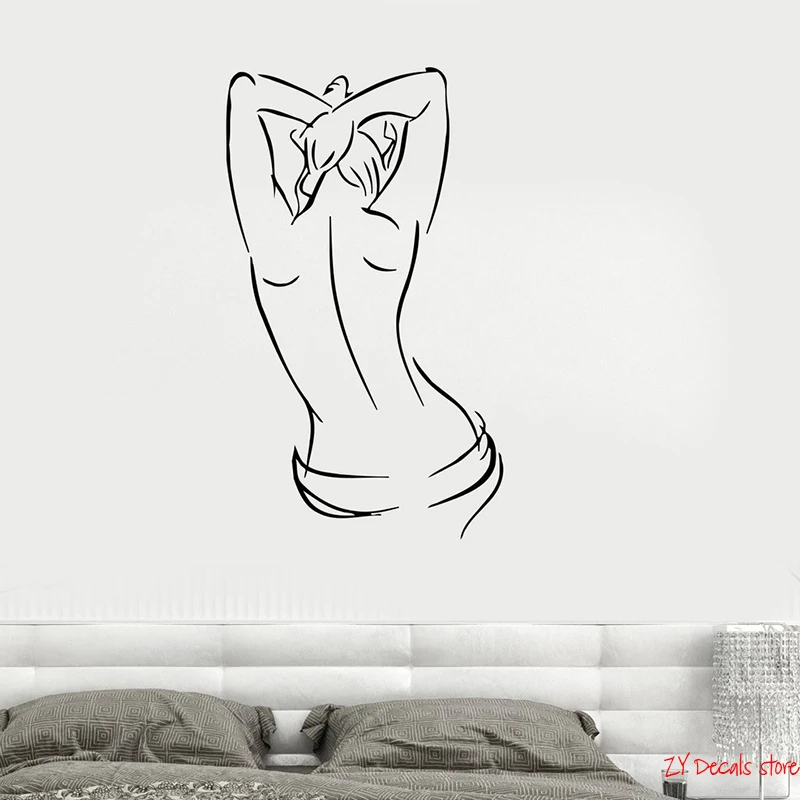 

Sexy Girls Vinyl Decal Naked Girl Woman Spa Massage Salon Wall Stickers Mural Removable Art Mural Bedroom Decoration L643