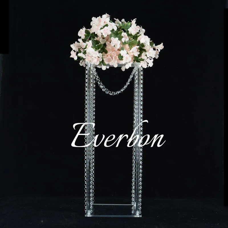 Высота 80 см прозрачная акриловая подставка для цветов ваза стол Центральная