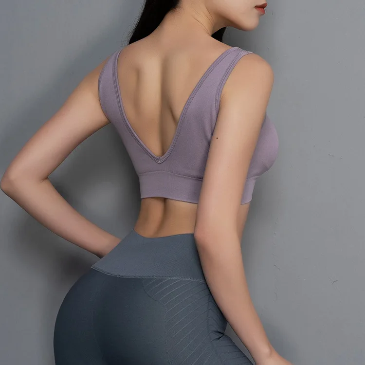 Женский укороченный топ спортивный бюстгальтер для фитнеса мягкий пуш ап