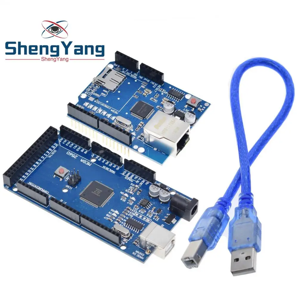 Сетевая плата расширения ShengYang UNO Ethernet W5100 SD карта экран для arduino с Mega 2560 R3 Mega2560 REV3 1