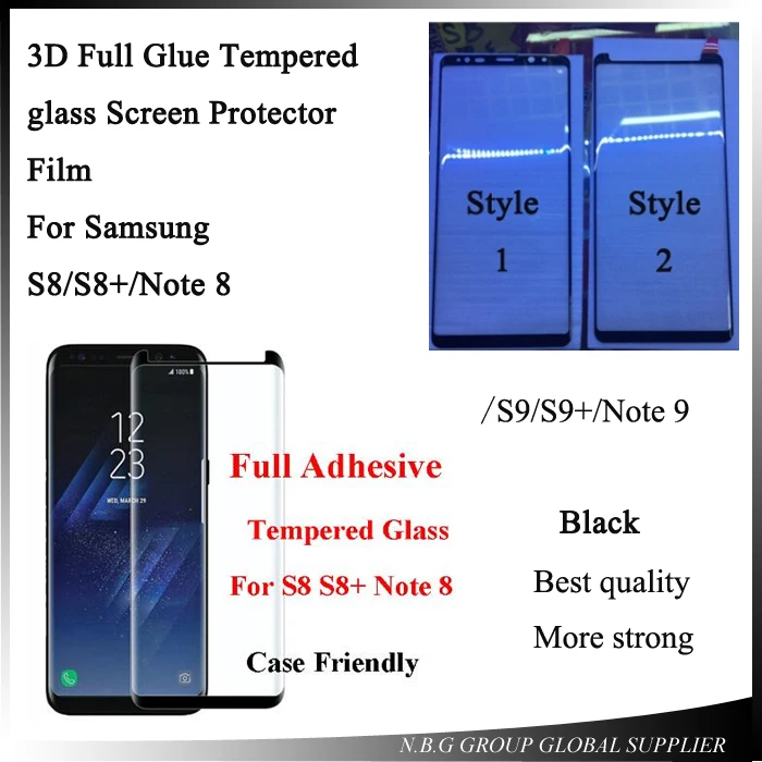 10 шт./лот 3D полное клейкое закаленное стекло S8 для SAMSUNG S9 чехол дружественная