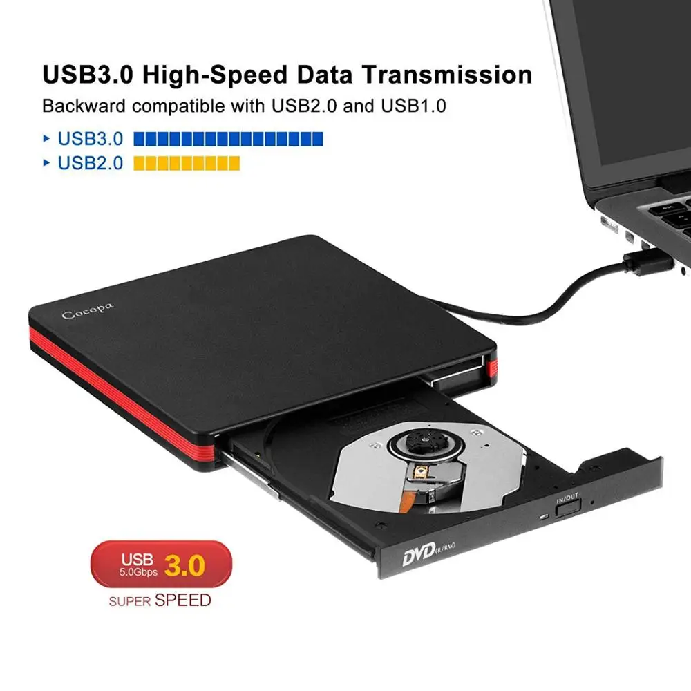 Ультратонкий Usb3.0 внешний мобильный оптический привод ноутбук DVD RW DVD/CD MacBook