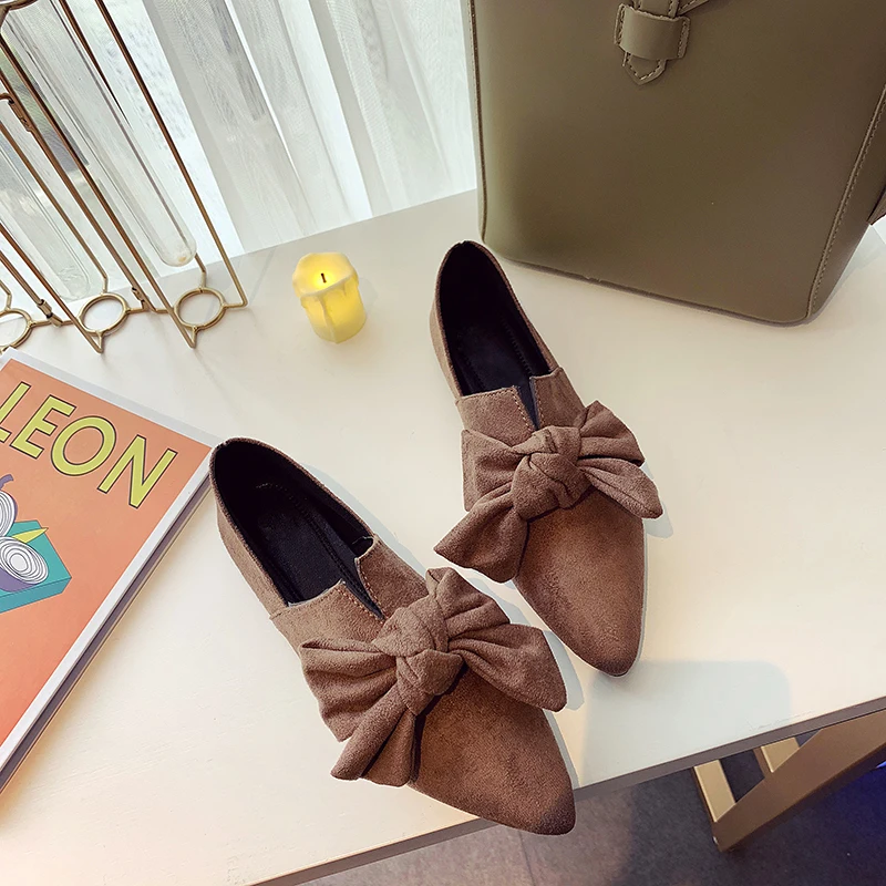 HEE GRAND, dr. Martens/весна Туфли без каблуков в виде бабочки туфли с бантиками Для женщин туфли слипоны острый носок Однотонные туфли на плоской подошве женские Повседневное обувь XWD7342