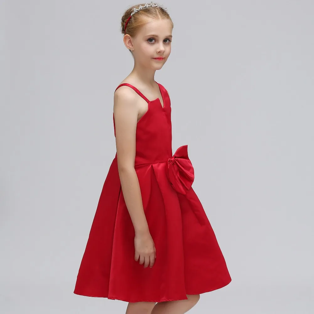Ladystreet New Summer Sleeveless Children's Wedding Party Dress Shoulder Bow Princess Robe Dresses Girls Flower | Детская одежда и