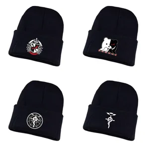 Зимняя теплая шапка из аниме данганронпа, цельнометаллическая шапка-Алхимик, зимняя вязаная шапка для подростков, хлопковая шапка унисекс с принтом, облегающие шапки