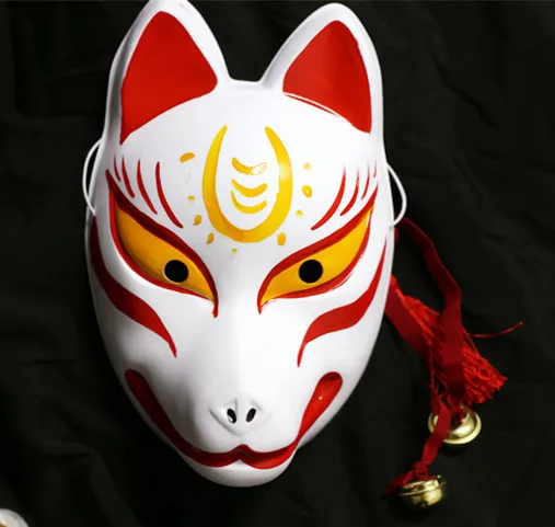 Полнолицевая декоративная маска для косплея ручной росписи японская лиса ПВХ