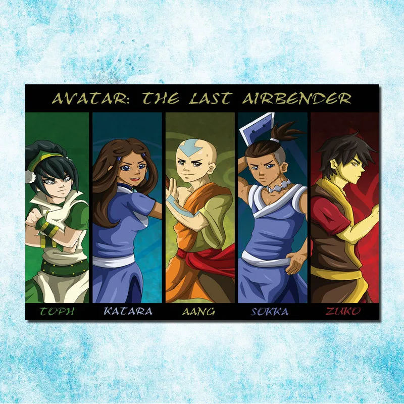 Аватар Легенда о Korra Горячая Аниме комиксов Искусство Шелковый Холст печати плакатов 13x20 24x36 inch украшения дома стены(More)-5 - Цвет: click