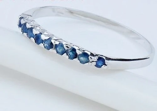 Ювелирное изделие натуральное Настоящее сапфировое тонкое кольцо Бесплатная