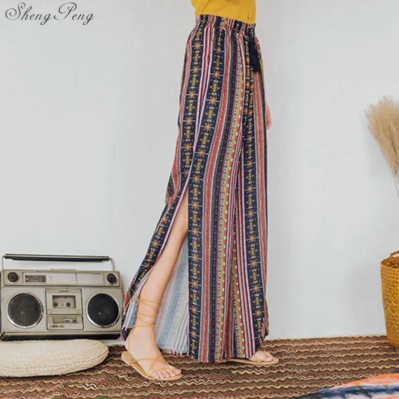 2018 Новое поступление женские мешковатые штаны брюки Бохо женское богемное