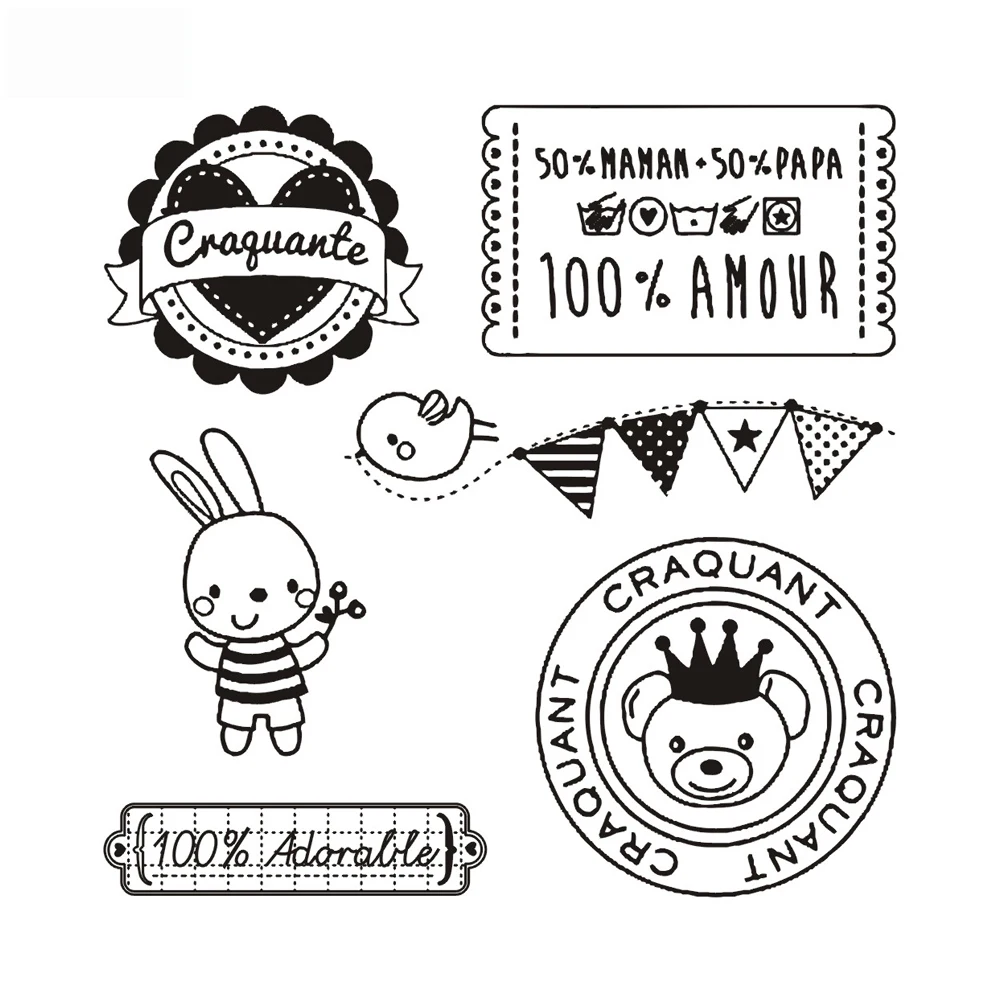 Кролик прозрачный силиконовый штамп/печать для DIY скрапбукинга/фотоальбома