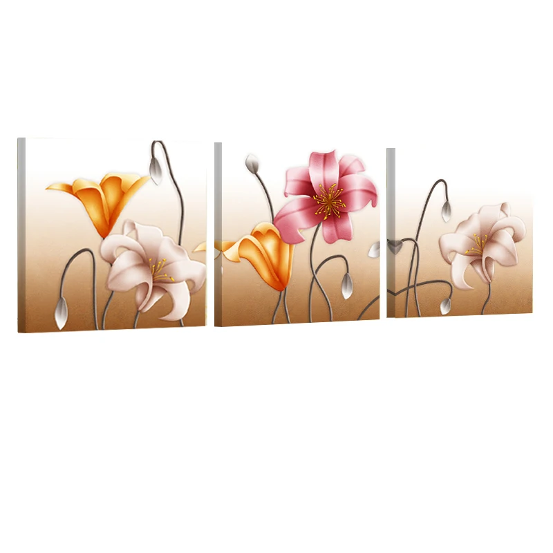 Картина на холсте абстрактные цветы лилии настенные художественные картины