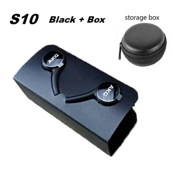 S10 black with box AKG Наушники EO IG955 3,5 мм в уши проводной микрофон Регулятор громкости гарнитура для Samsung Galaxy S10 S9 S8 S7 S6 huawei xiaomi смартфон - Цвет: S10 black with box