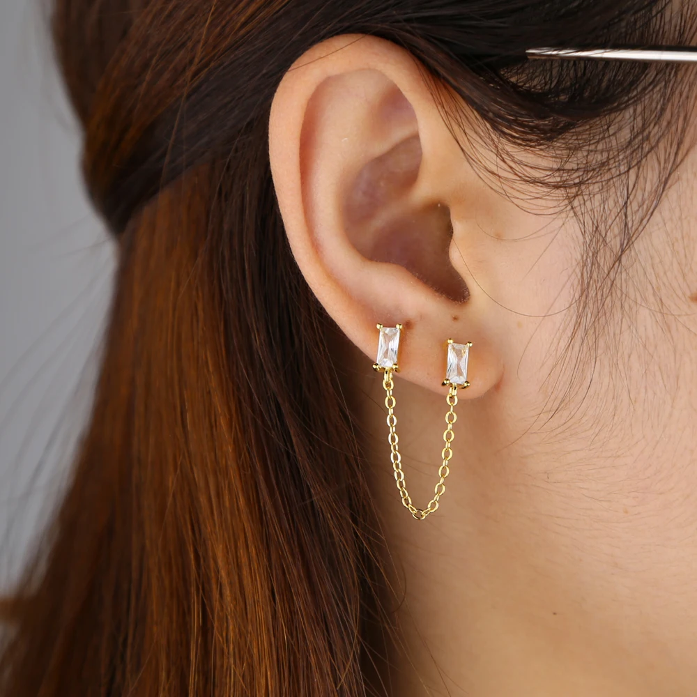 Женские серьги гвоздики с кисточкой красные зеленые белые синие одним камнем в