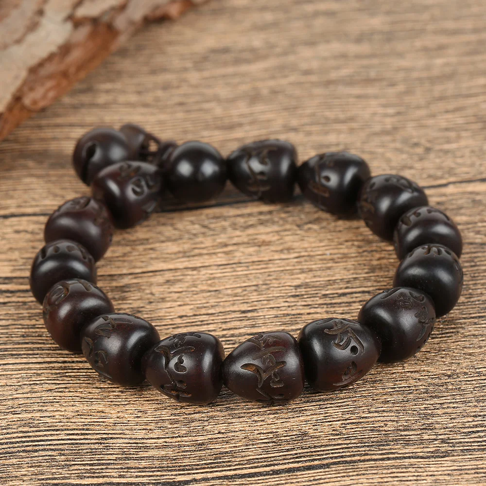 Деревянные браслеты из бусин для молитвы в буддистском стиле ом мани падме хум