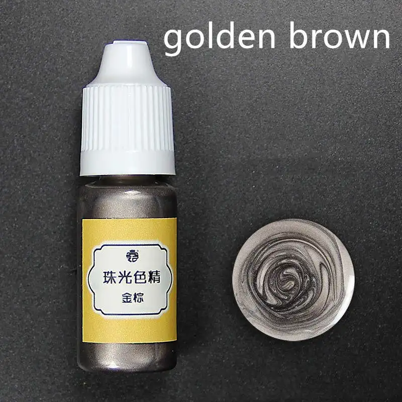 golden brown SNASAN 10 мл жидкий жемчуг смолы пигмент краситель для уф смолы эпоксидной смолы силиконовые формы DIY ювелирных изделий ремесло materia 24 цвета - Цвет: golden brown