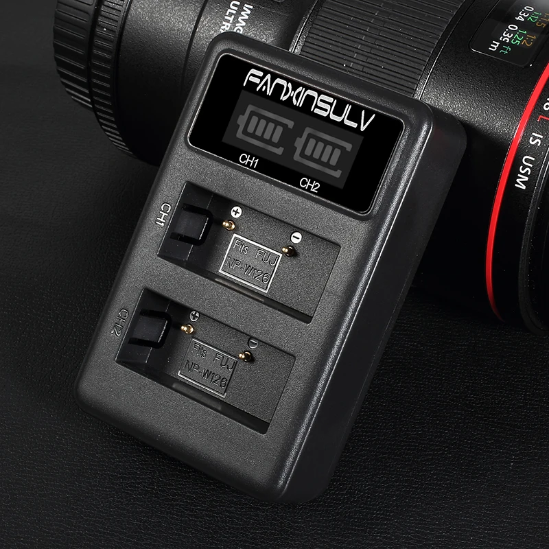 Зарядное устройство со светодиодный Ной подсветкой для Fuji film FinePix HS30EXR XH1 XT1 NP W126S XM1