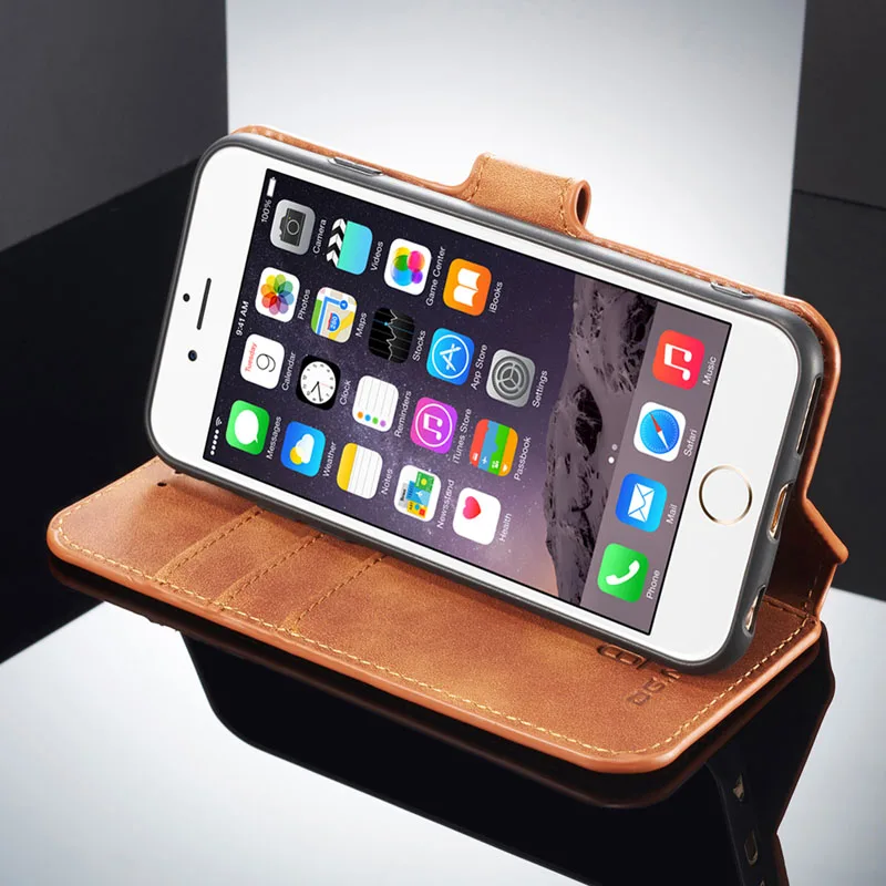 Кожаный чехол бумажник с откидной крышкой для iPhone X R XS Max роскошный мягкий