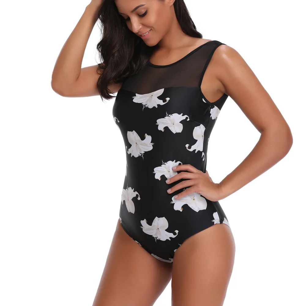 SAGACE Цельный купальник принт лямки для купальников купальники сетки боди девочек