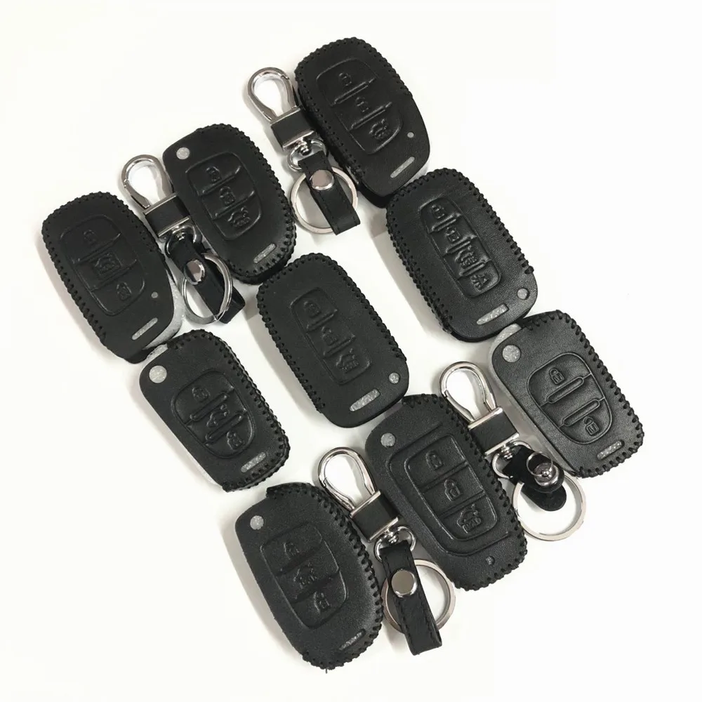 Кожаный чехол для ключей брелок Hyundai ix35 iX45 ix20 iX25 i10 i20 i30 i40 HB20 Sonata Verna Solaris Elantra