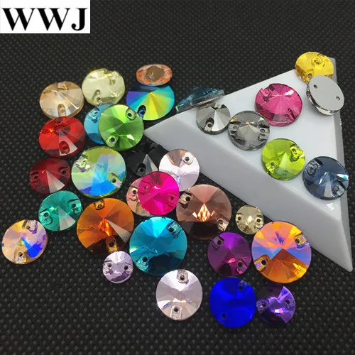 Круглый стакан Link1 с кристаллом Rivoli разные размеры и цвета 8 мм ~ 18 пришивные камни