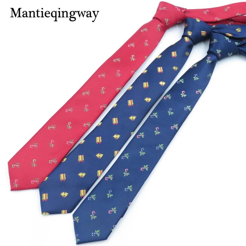 Mantieqingway Для мужчин S Рождество галстук мода Рождество колокол Для мужчин S полиэстер галстуки Галстуки для Для мужчин 6 см Сельма галстук Gravatas corbatas