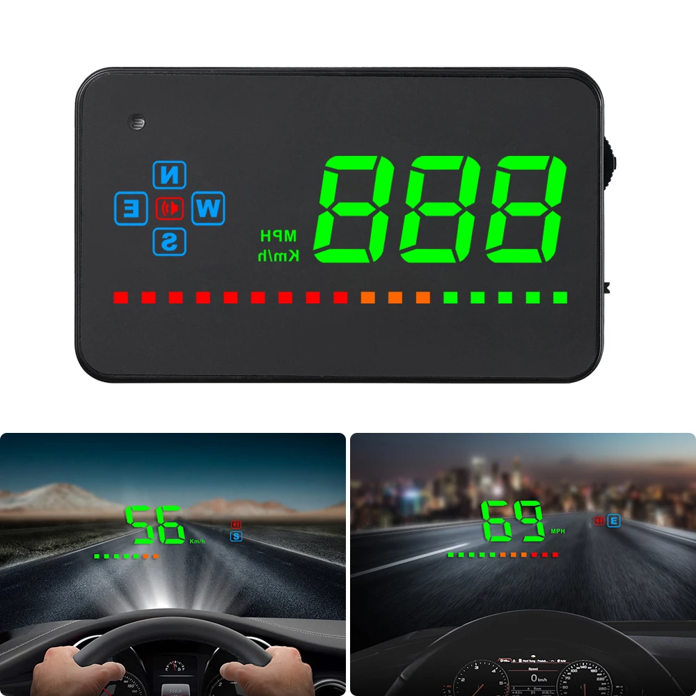 Автомобильный HUD Дисплей с повышением скорости лобовое стекло проектор GPS