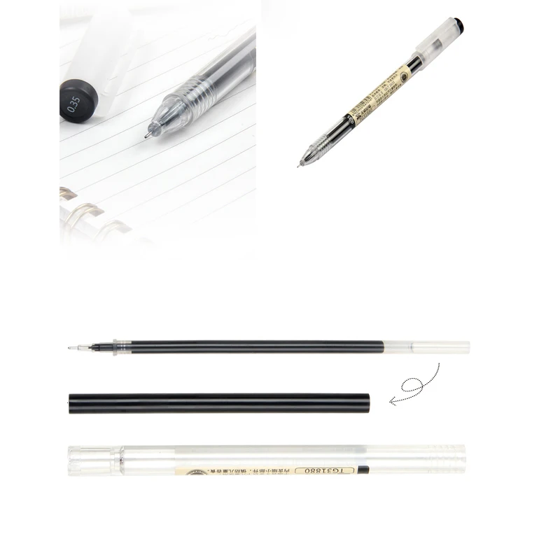 6 шт./партия MUJI Стиль 0,35 мм гелевая ручка черного цвета черные, голубые чернила Maker ручка школьные канцелярские студенческий экзамен записи поставка канцтоваров