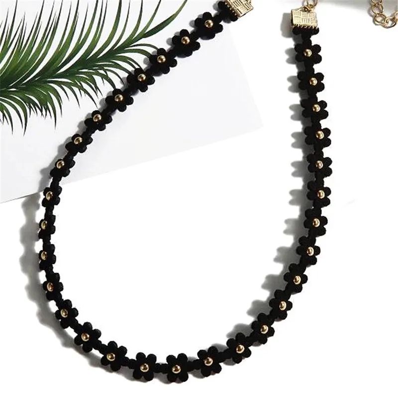 Simple Black Flower Choker Necklace Women Fashion Jewelry Bijoux Punk Design Elegant Gift New Arrivl | Украшения и аксессуары