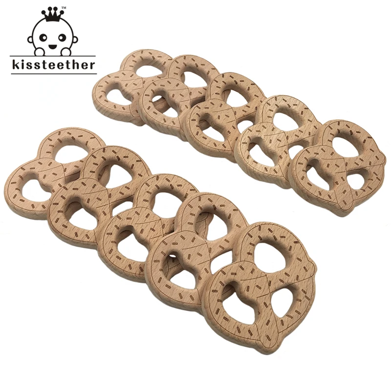 Деревянная хлебная палочка деревянный Прорезыватель для зубов pretzels жевательная