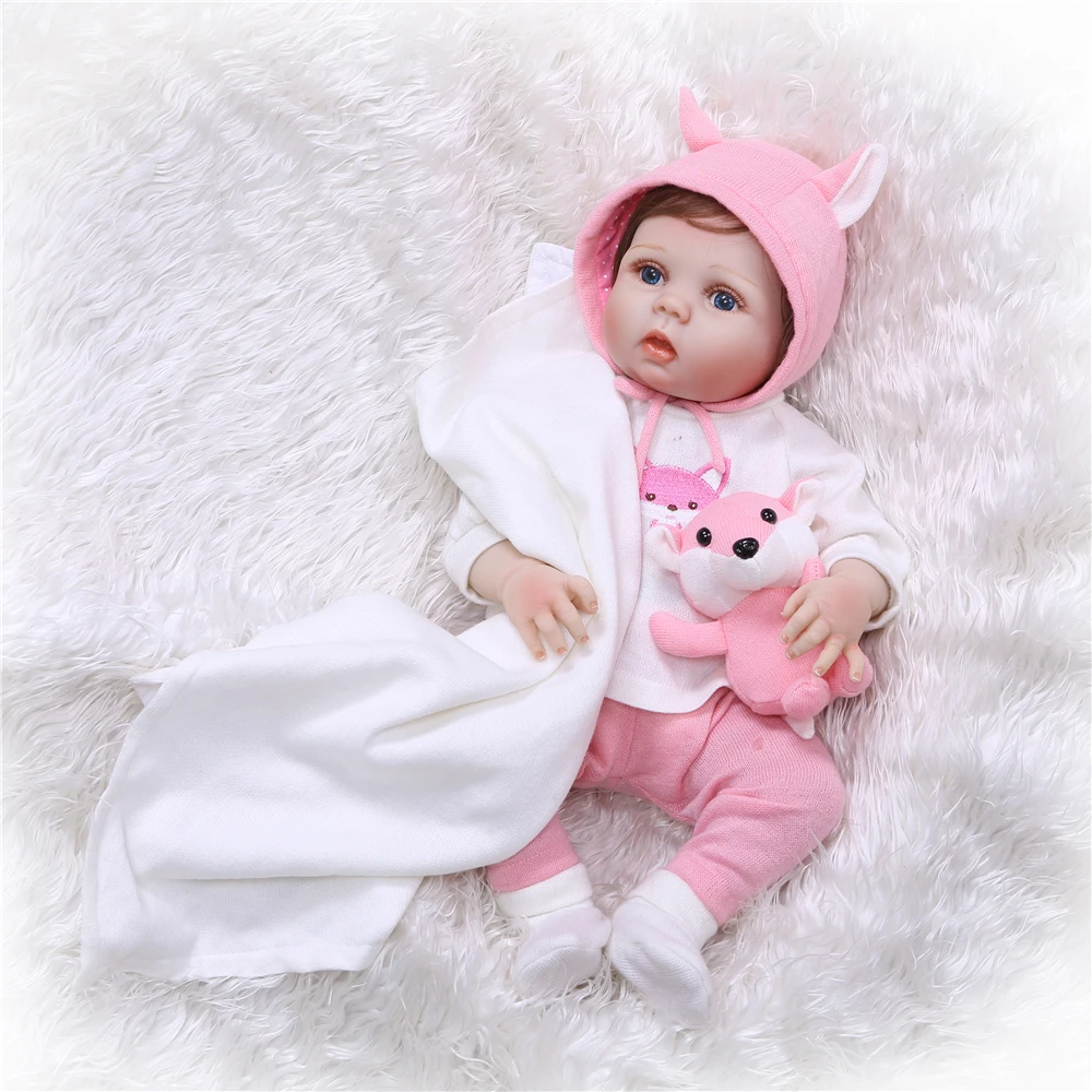Кукла Reborn Baby Doll Girl 22 дюйма 55 см силиконовая кукла детская игрушка для ванны с