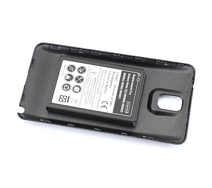 6800 аккумулятор для телефона мАч + черный чехол samsung Galaxy Note 3 Note3 N9000 N9005 N900A N9002 N900 - Фото №1