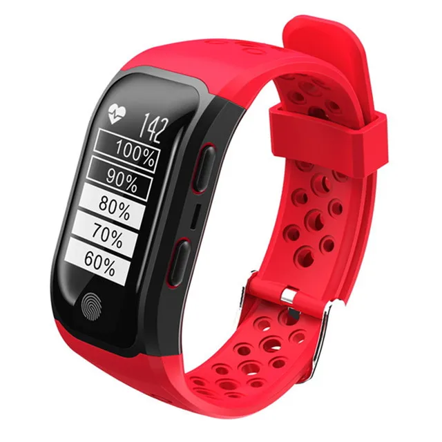 IP68 погружение gps Смарт-часы сердечного ритма Спорт фитнес-трекер Smartband для IOS/Xiaomi/Honor PK Miband 3/4 скорость gps - Цвет: GPS IP68 Red