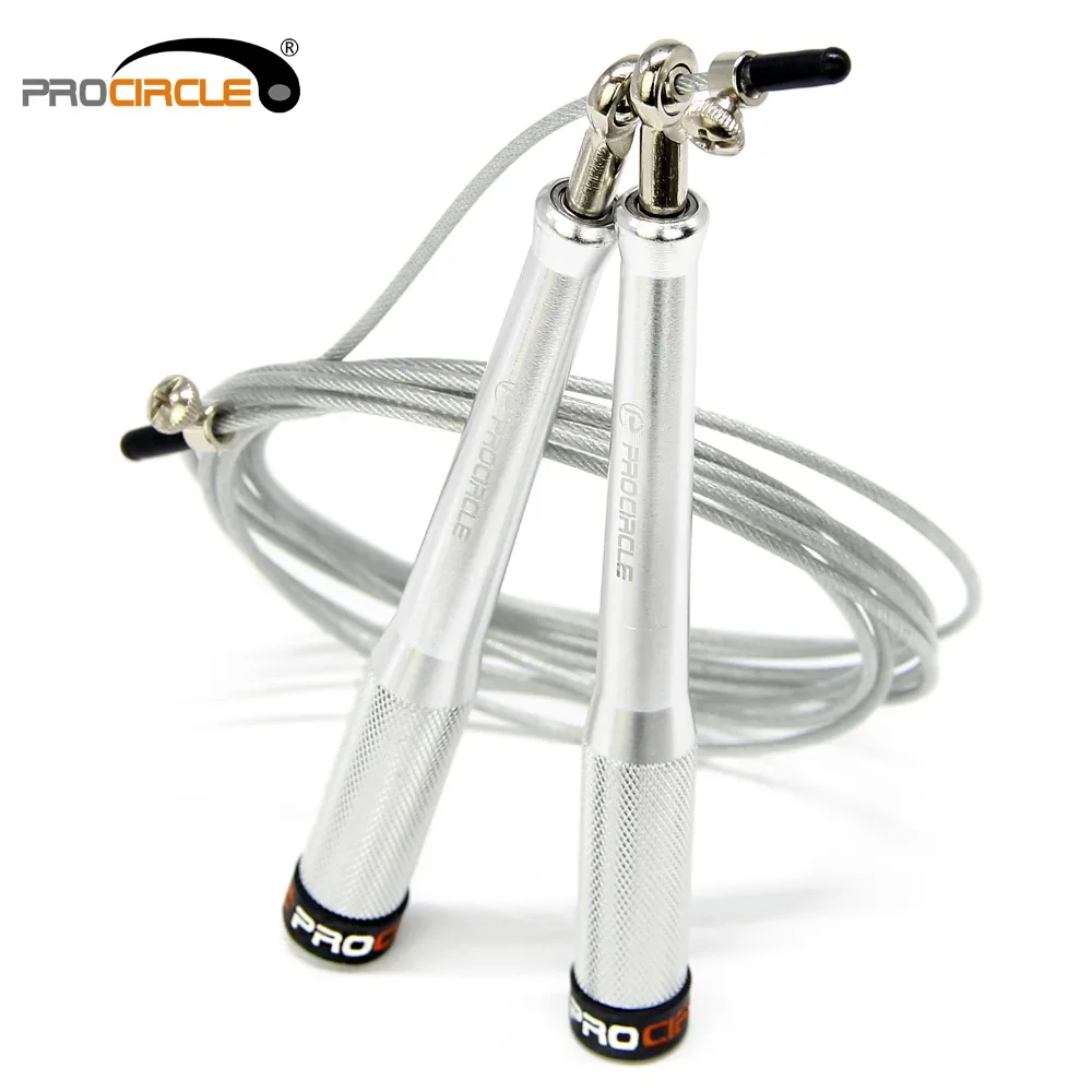 Серебряная Скакалка ProCircle, лучший скоростной кабель подшипника для двойных скакалок, Скакалка для фитнеса, Сумка