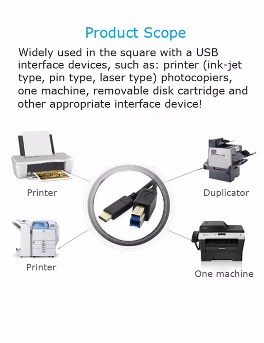 Кабель USB 3 1 Type C B SuperSpeed Standard порт 0 с двусторонним разъемом для принтера фута|standard