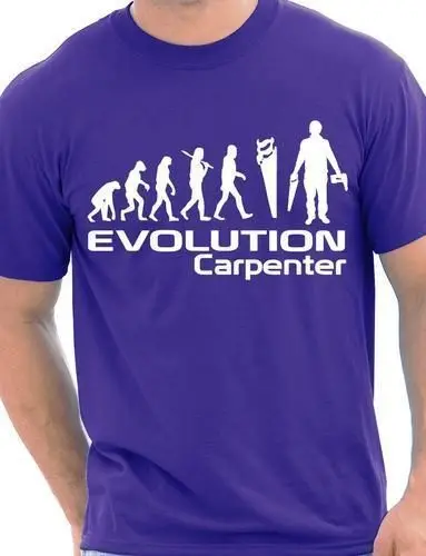 Evolation Of A Carpenter забавная Мужская футболка Размер Cool крутая Повседневная Унисекс