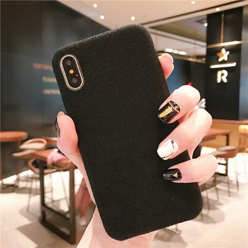 Противоударный чехол для Iphone X из ткани льняная плотная Осенняя задняя крышка 6 S 7