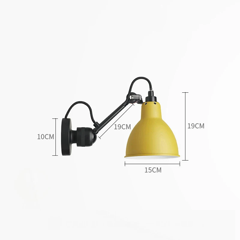 small size yellow Artpad E14 современный европейский 360 градусов регулируемый настенный светильник прикроватный для чтения Настенные светильники вращающаяся рука ресторан кухня спальня - Цвет абажура: small size yellow