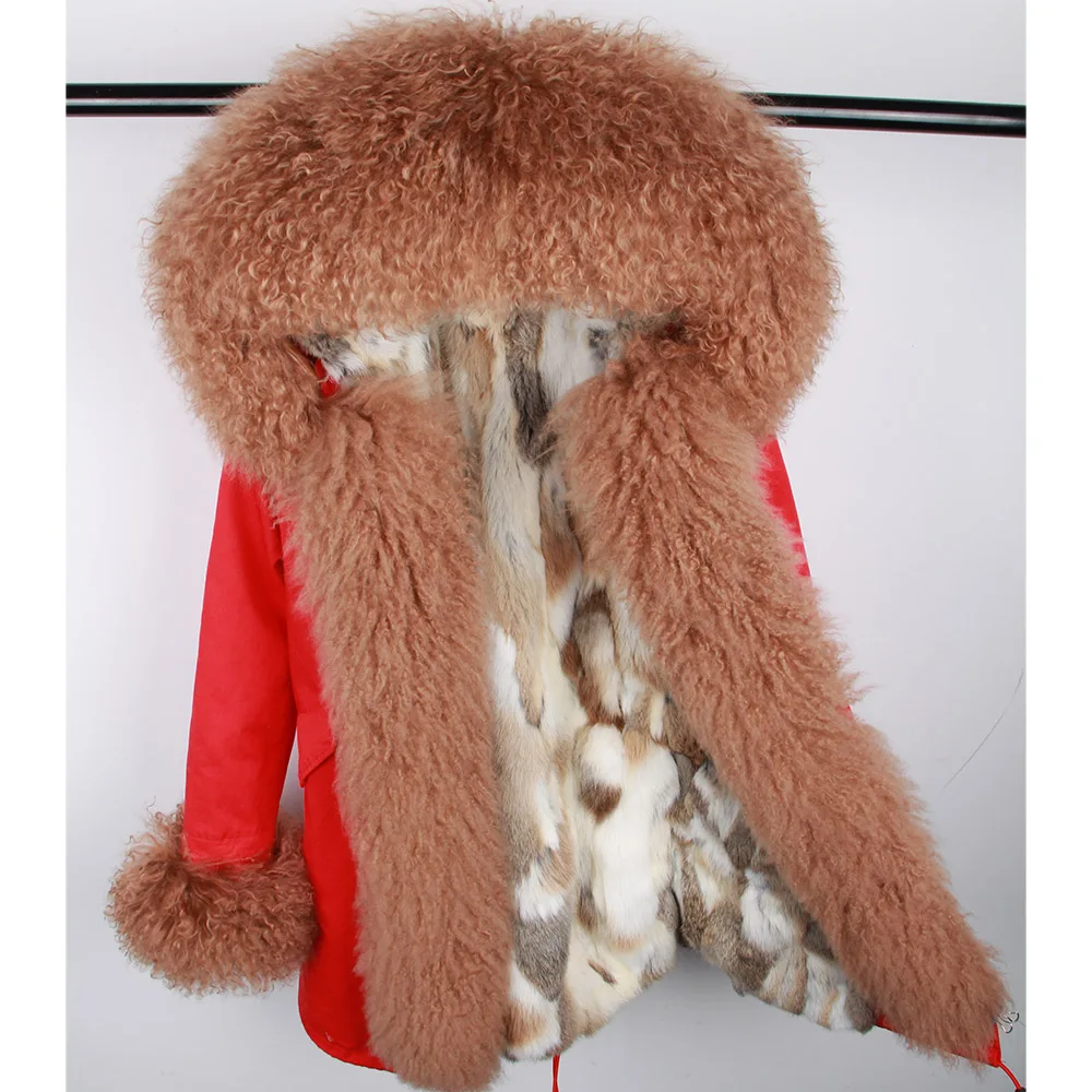 Женская куртка с меховым воротником парка 3 в 1 со съемной подкладкой из