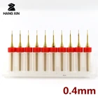 Фреза для печатных плат, 10 шт., фреза 0,4 мм с ЧПУ, фреза для вольфрамового карпентина, миниатюрный Резной Металлический фреза