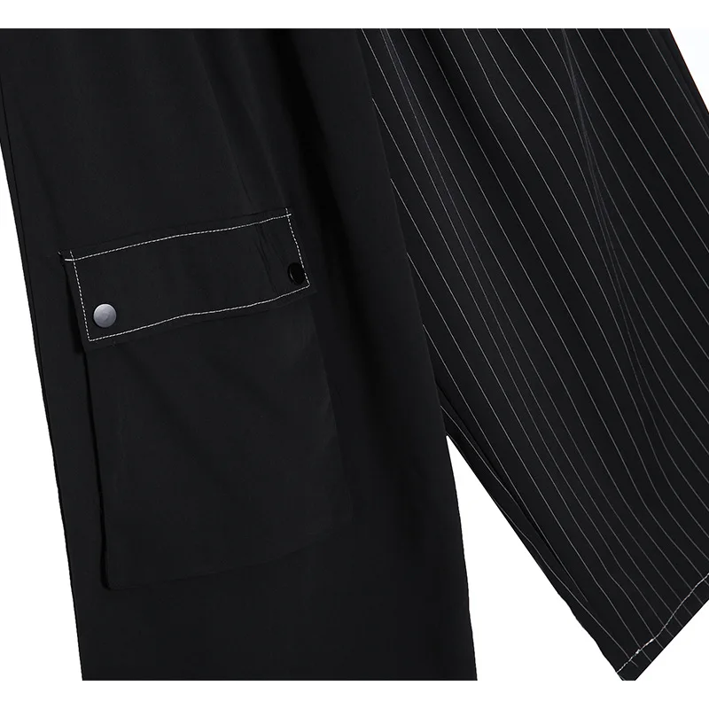 Женские Лоскутные широкие брюки с карманами и эластичной резинкой на талии