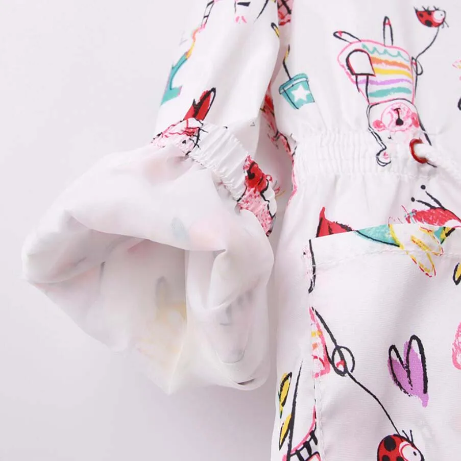 Детская ветровка для девочек с капюшоном и мультяшными фруктами сетчатой