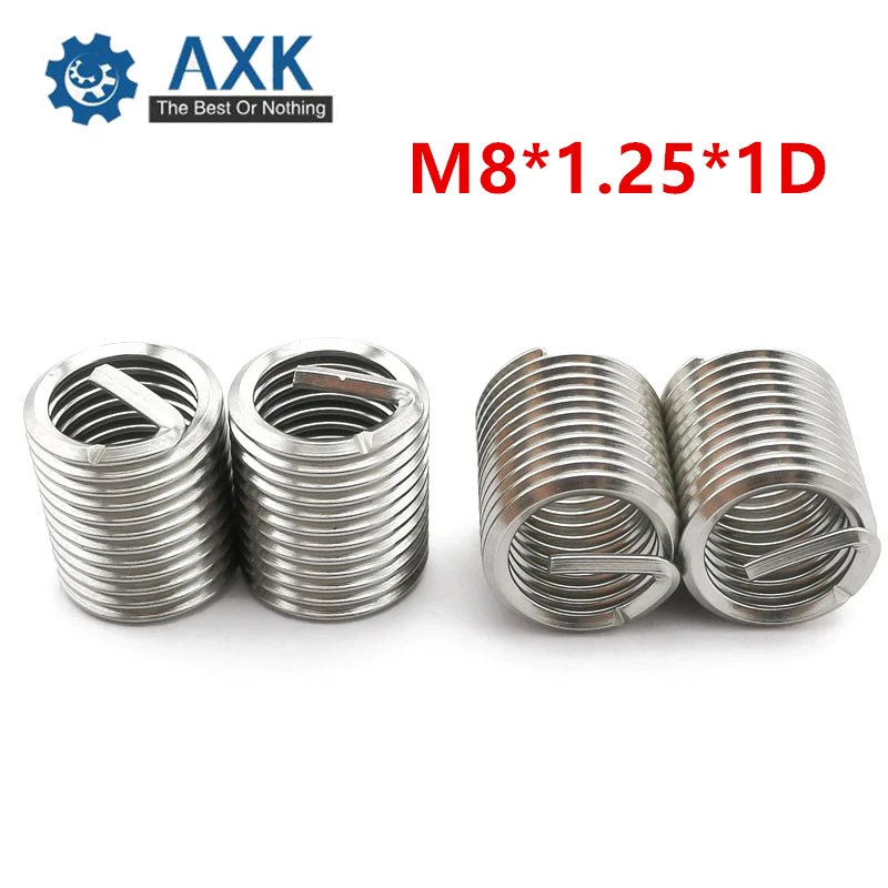 50 шт. M8* 1,25* 1D проволочная вставка из нержавеющей стали 304 проволочная муфта с винтовой нарезкой, M8 винтовая втулка Helicoil провода нитки ремонтные вставки
