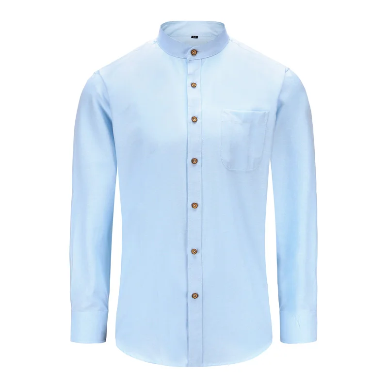 Рубашка мужская с коротким рукавом и воротником на пуговицах приталенная