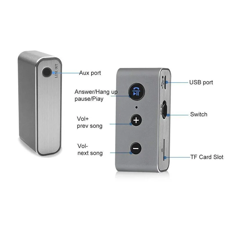 Bluetooth автомобильный комплект Handsfree 3 5 мм Aux аудио приемник адаптер A2DP Беспроводная