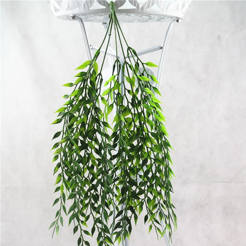 5 вилок подвесное зеленое искусственное растение ивовое настенное украшение для