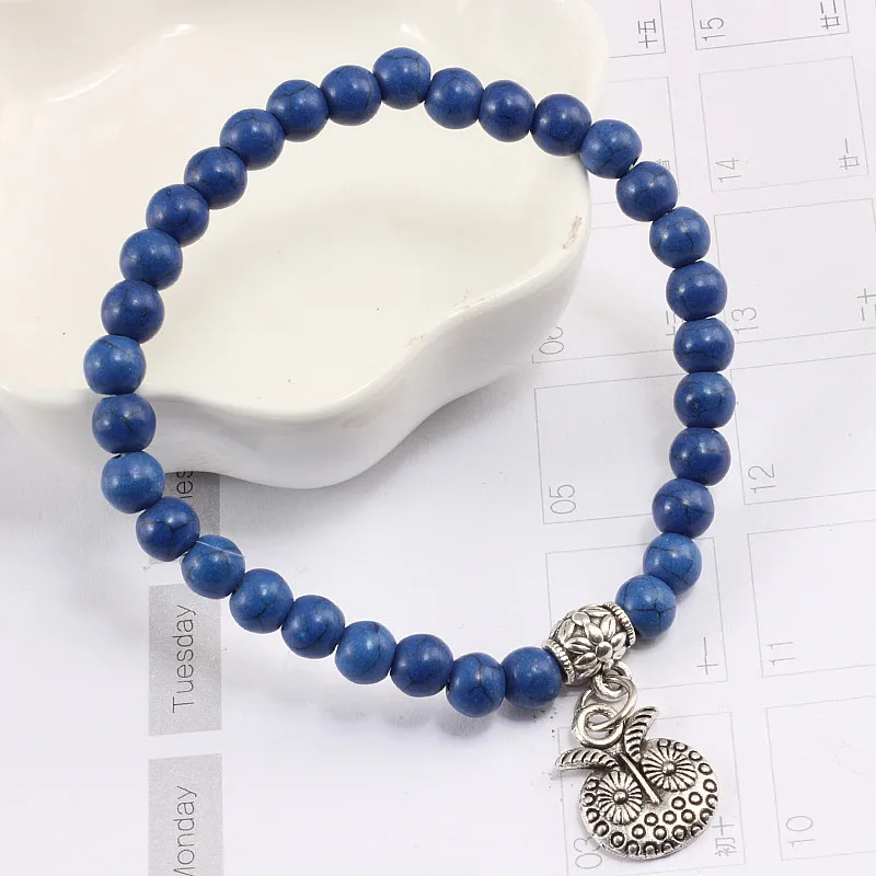 Женский и мужской браслет классический матовый из черного натурального камня с